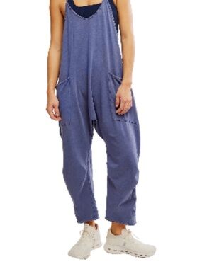 FP Movement by Free People Blue Relaxed Pocket Jumpsuit